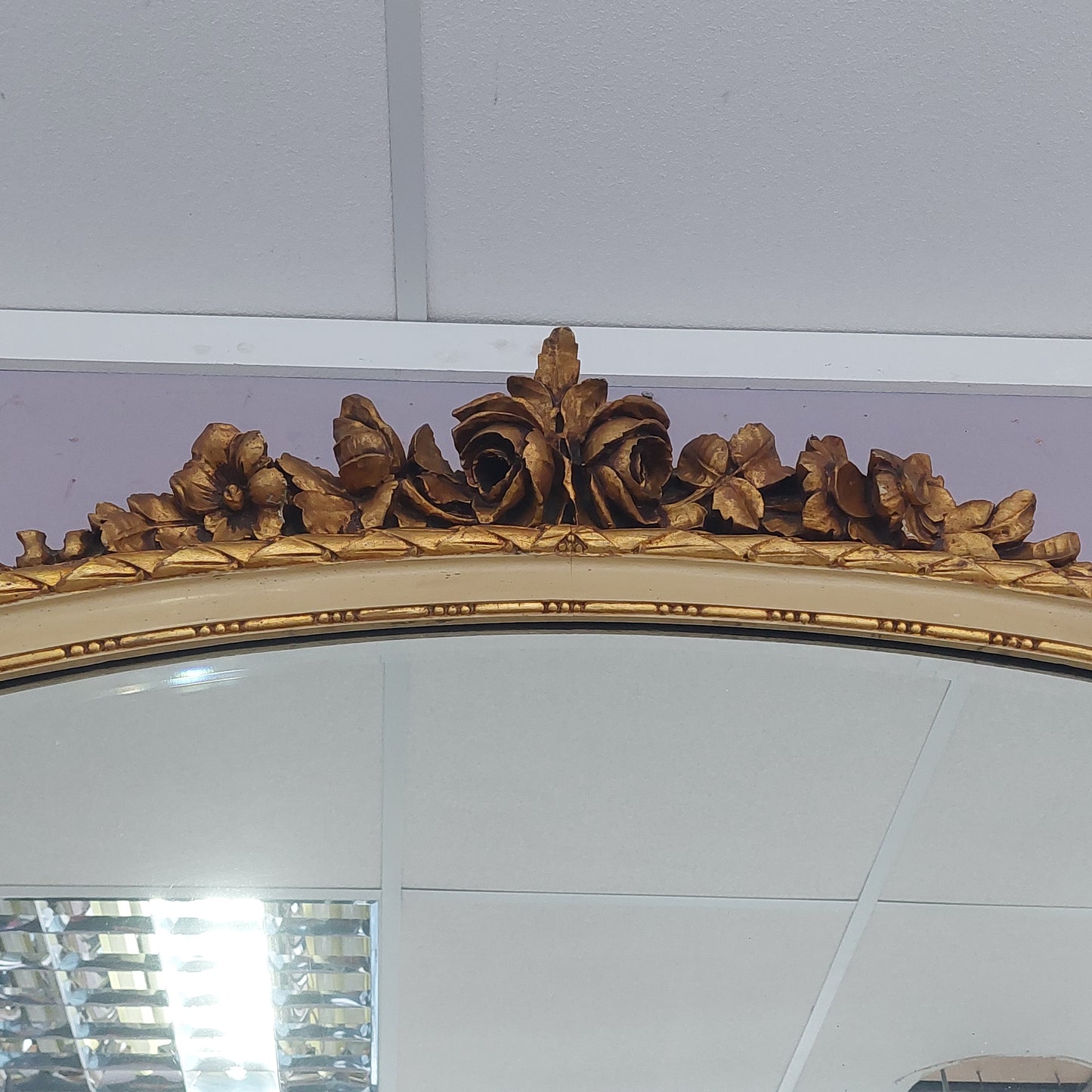 Specchio Cornice* Ovale Legno Oro St. Luigi Xvi