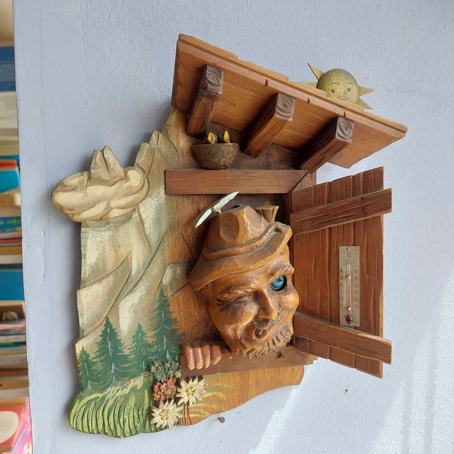 Indicatore Meteorologico In Legno Intagliato "anri"