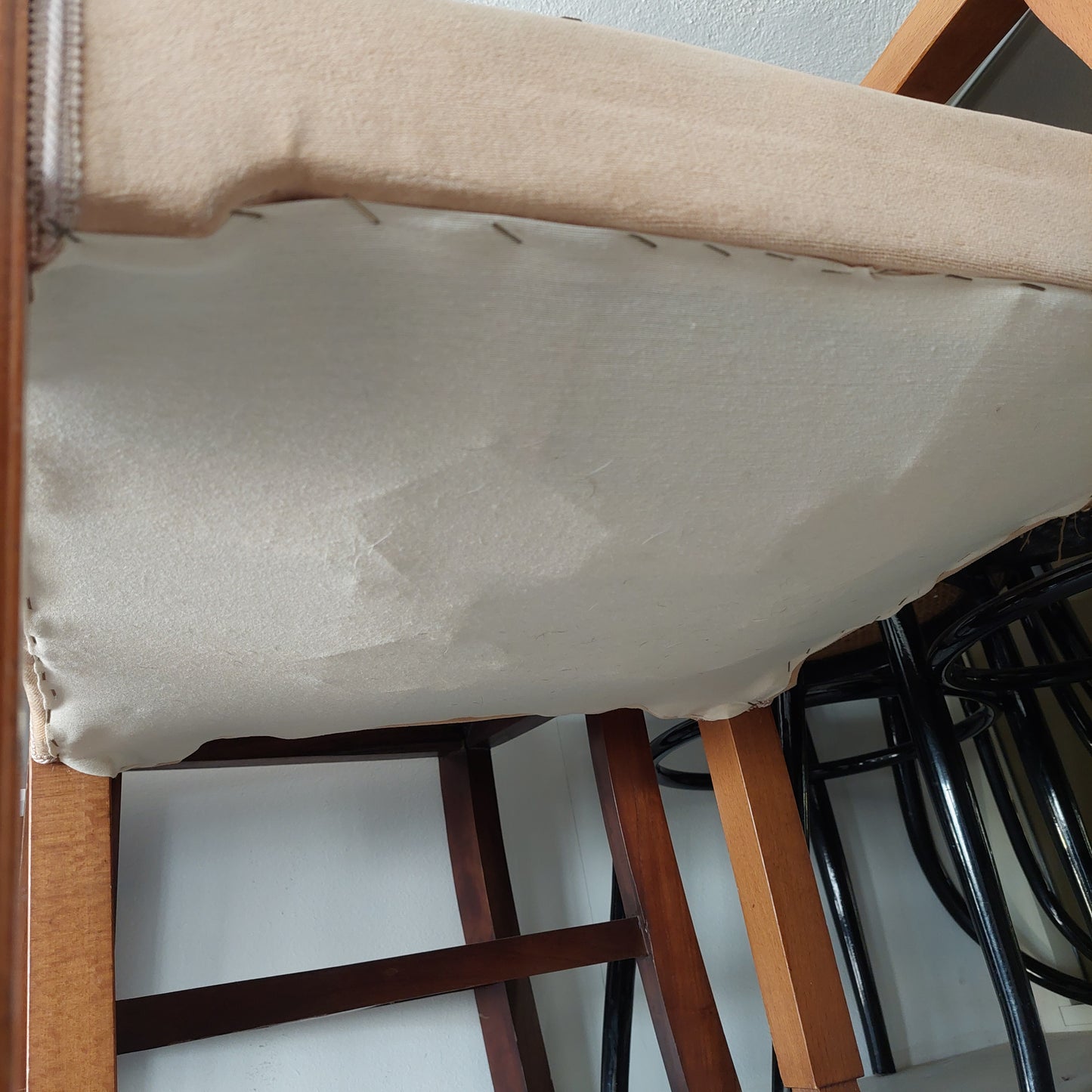 Poltroncina Legno/velluto Anni '60