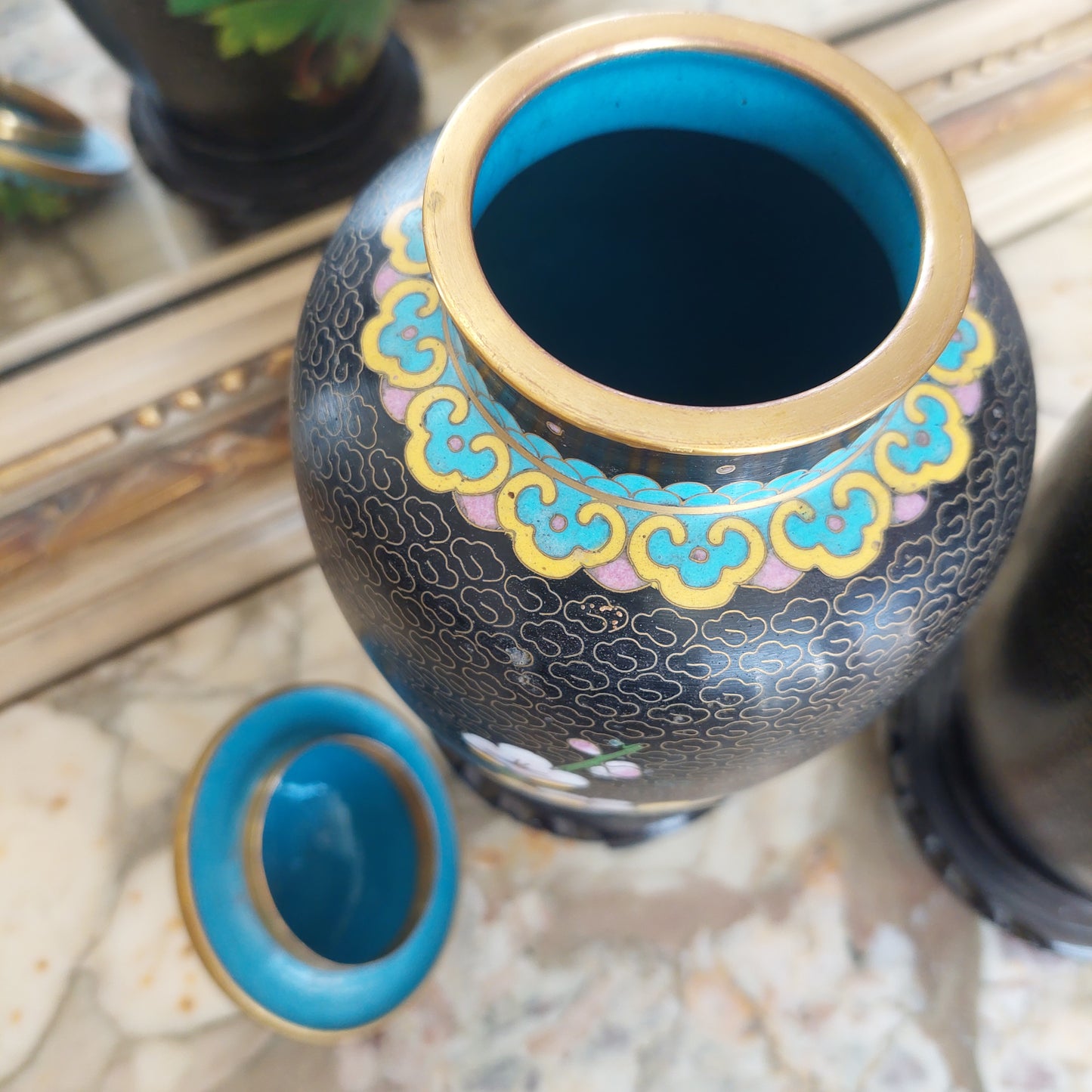 Coppia Potiche Cinesi Cloisonne