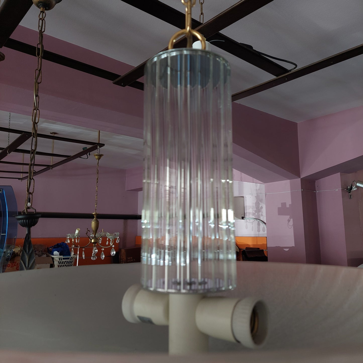 Lampadario Disco Vetro Di Murano Vintage