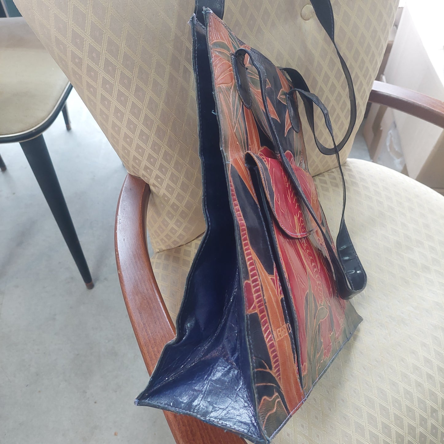 Borsa Pelle Variopinta Elefanti Etnica