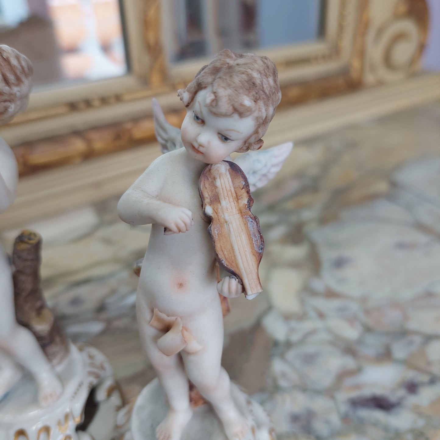 Coppia Statuine Puttini Porcellana* Capodimonte