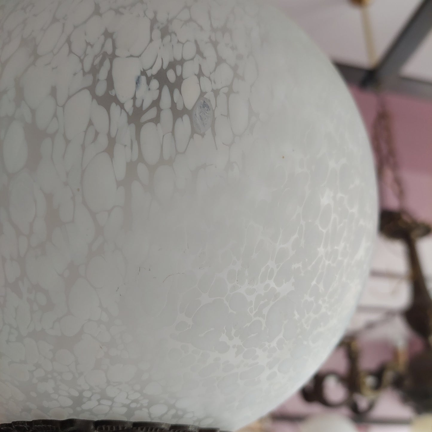 Lampadario Ottone/sfera Vetro 1/l