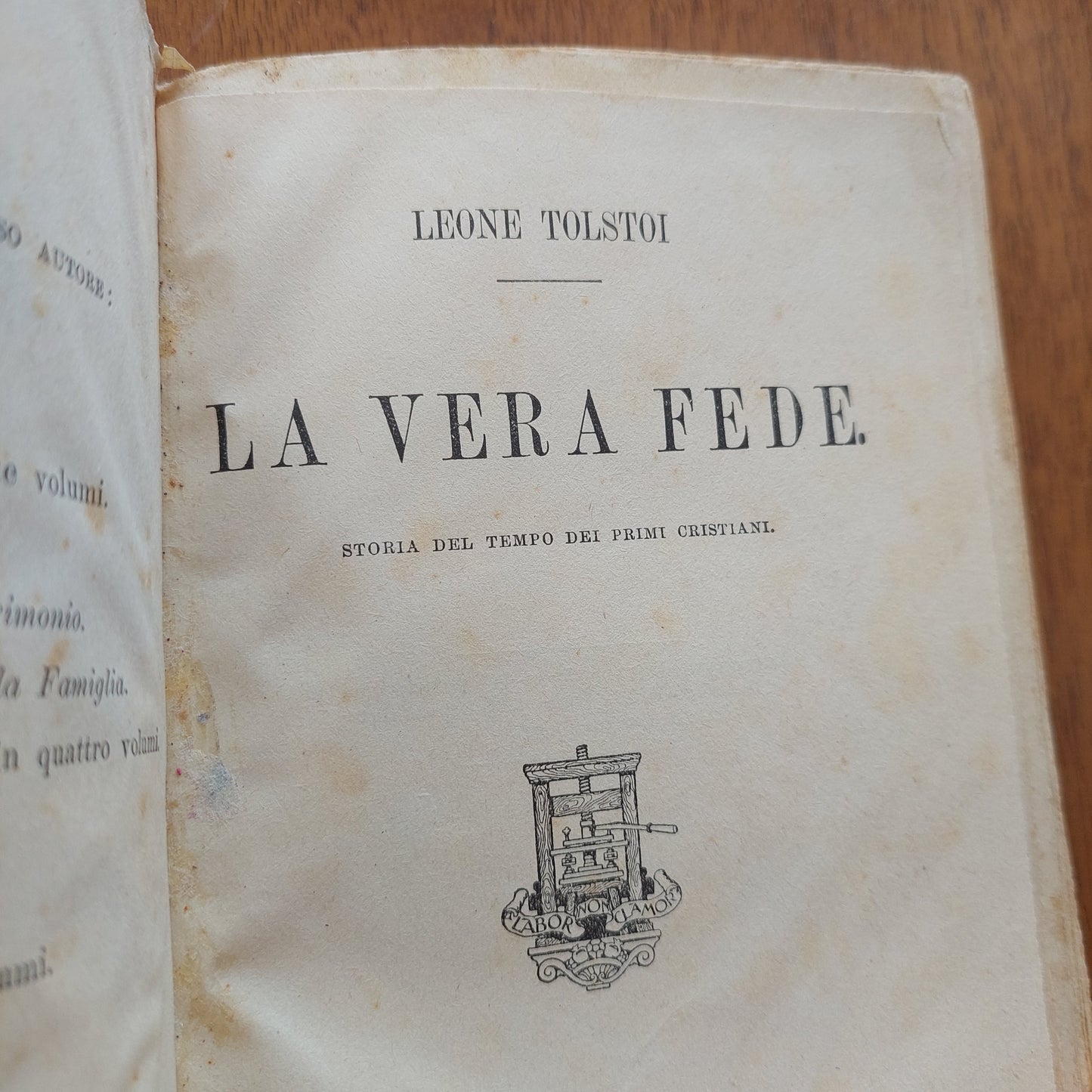L/ La Vera Fede - Leone Tolstoi