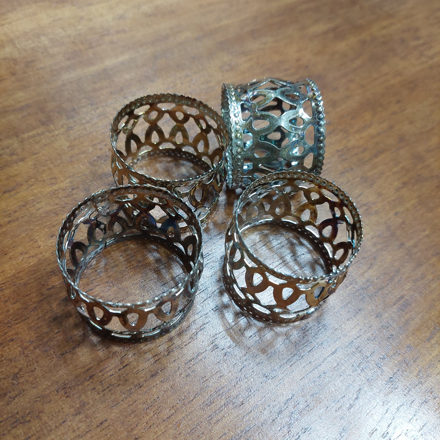 Set/4 Portatovaglioli Silverplated