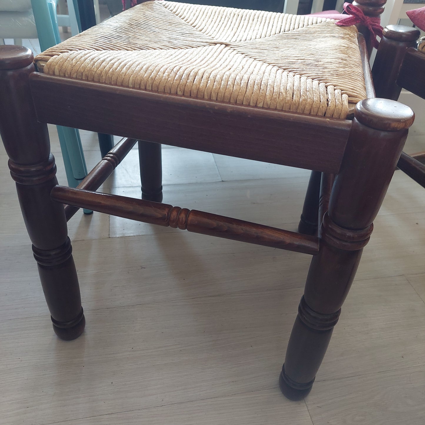 Set/6 Sedie Legno/paglia*