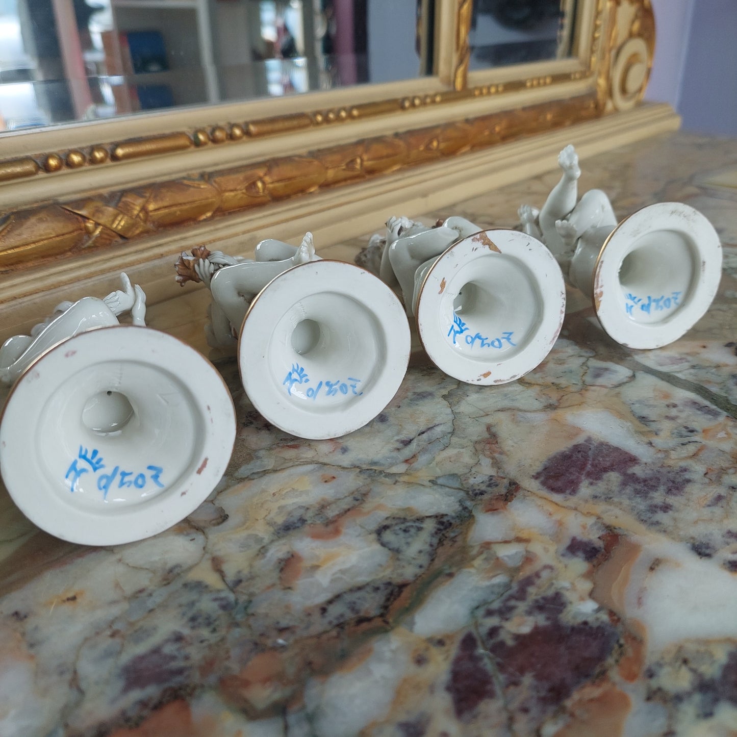 Set/4 Statuette Puttini Porcellana* Capodimonte