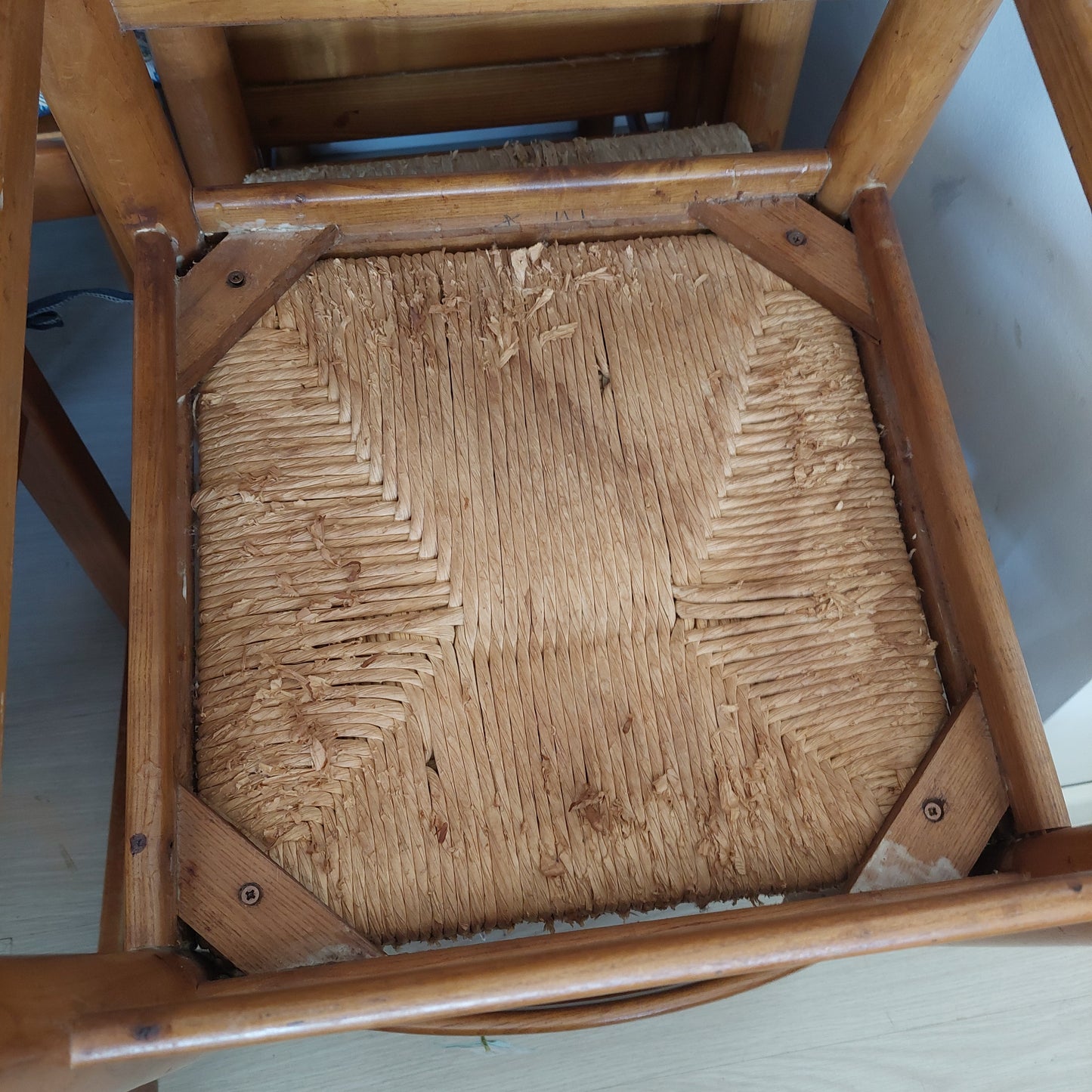 Set/4 Sedie Legno/paglia*