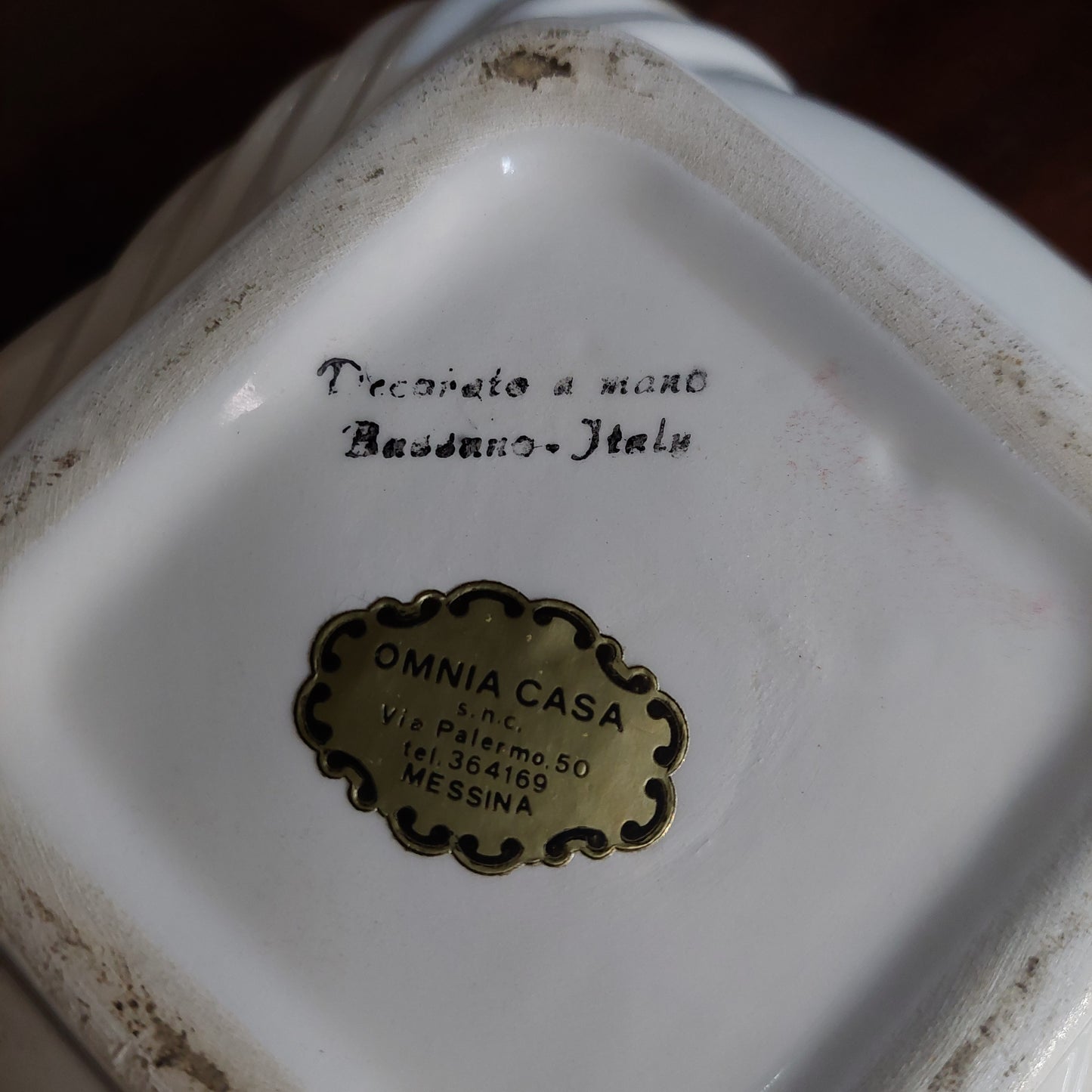 Scatolina Porcellana Bassano Decorata A Mano