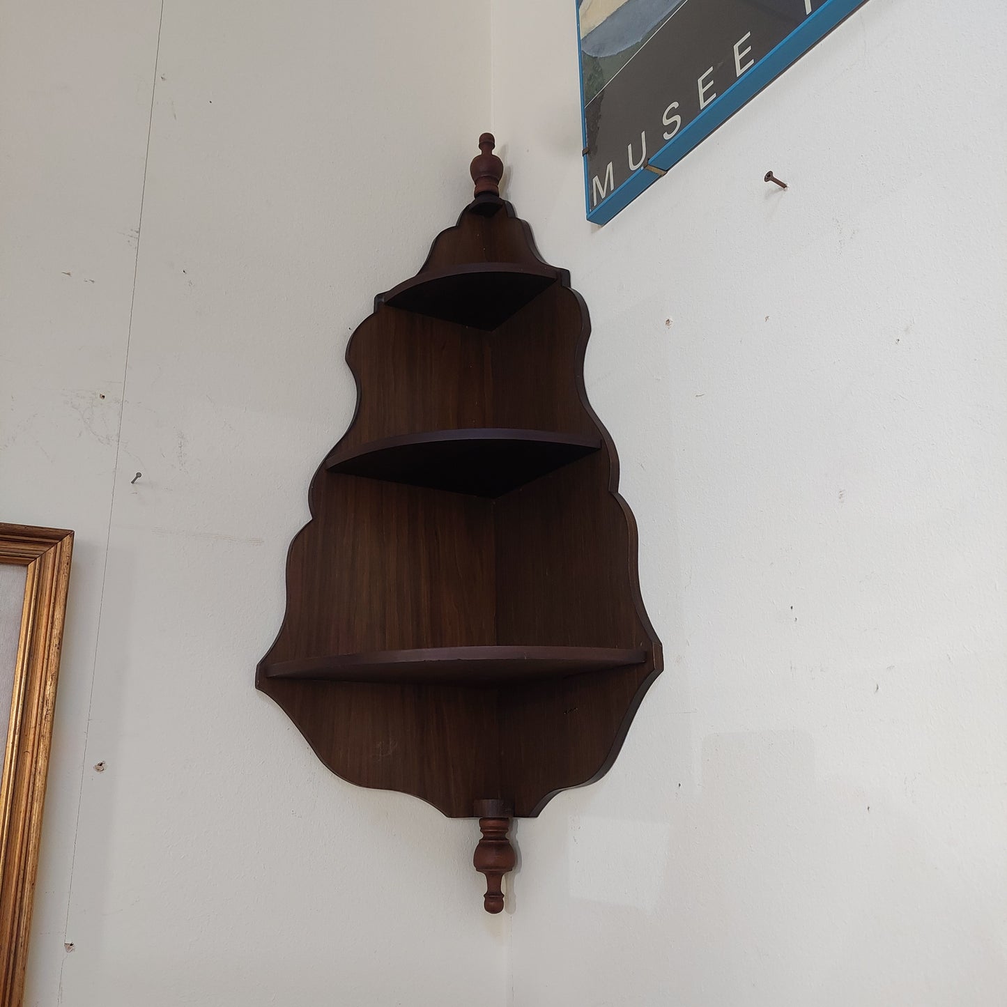 Angoliera Da Parete Legno 3/ripiani