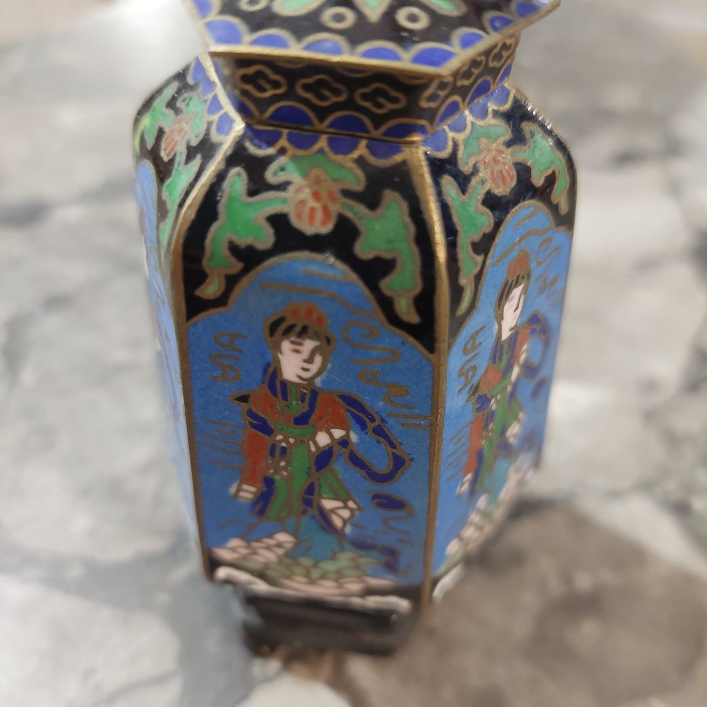 Potiche Cloisonnet Base Legno H12