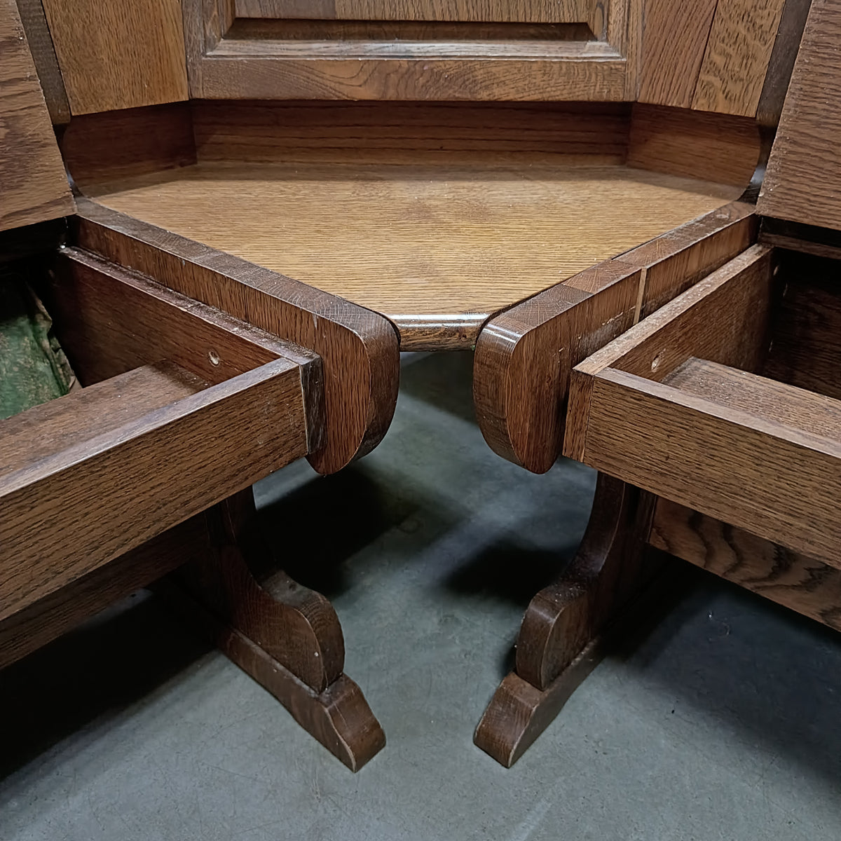 Panca Angolo Castagno Seduta Contenitore Cm130x200x51px86h