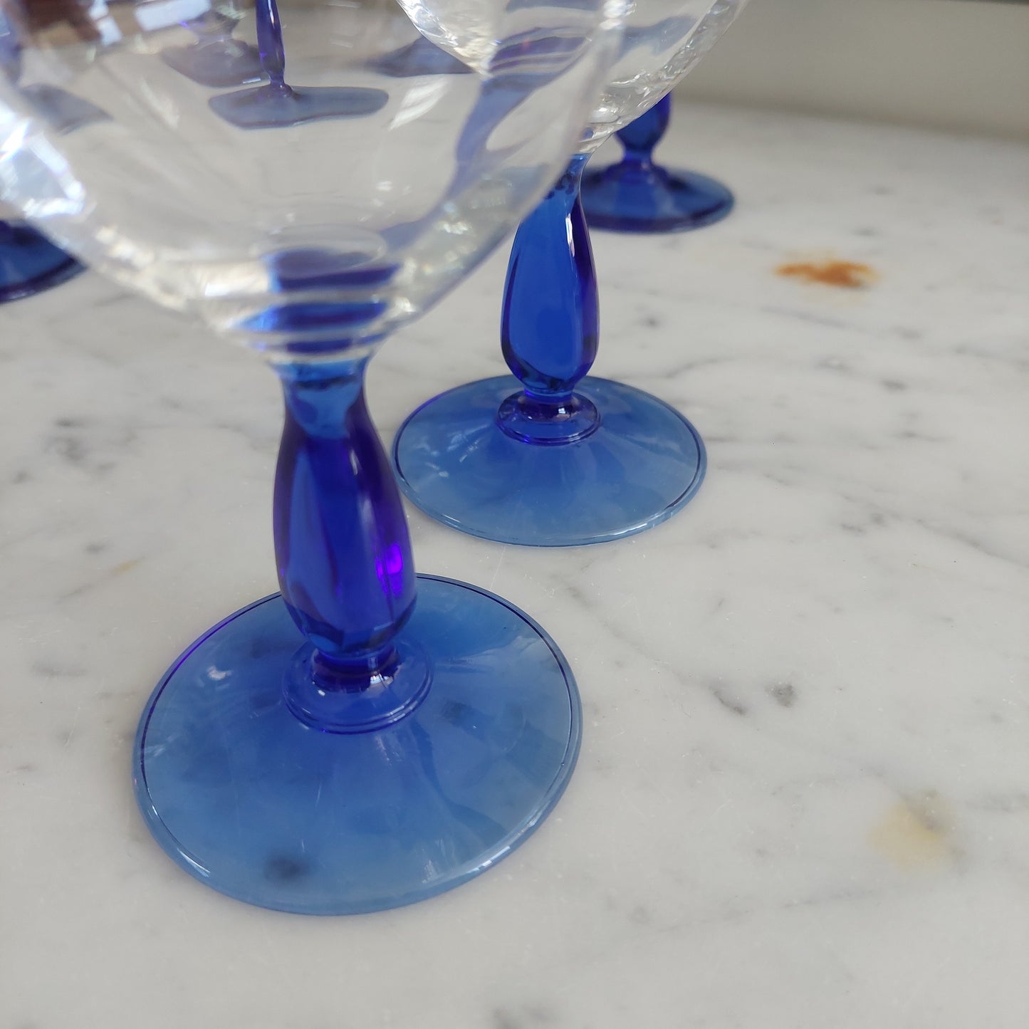 Set/8 Calici Piede Blu Murano
