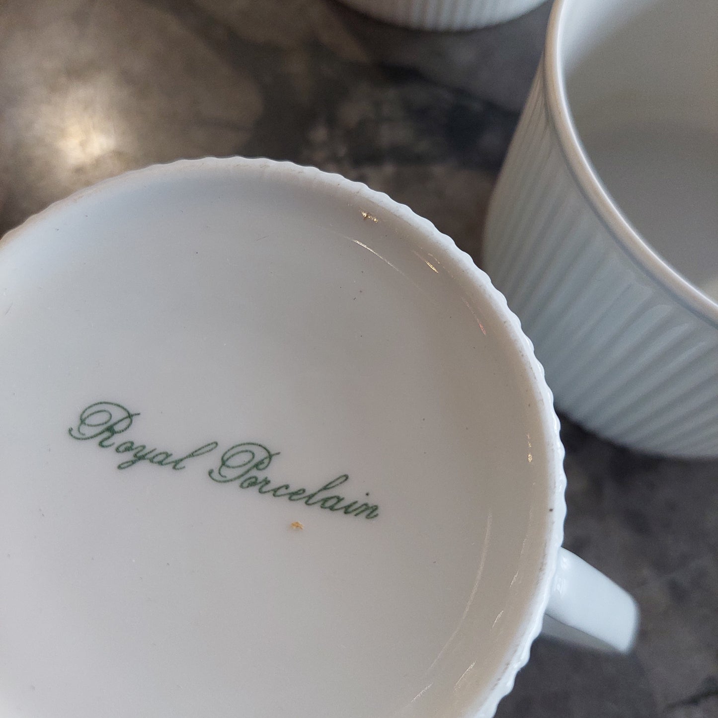 Set/4 Tazze Da The Porcellana Bianca Royal Porcelain