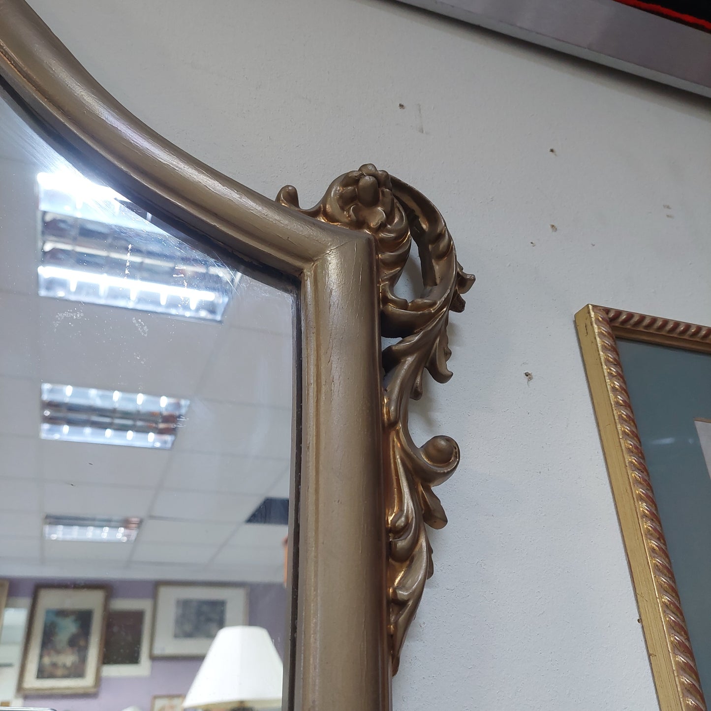Specchio Da Appoggio Cornice Legno Oro Cm110x140h