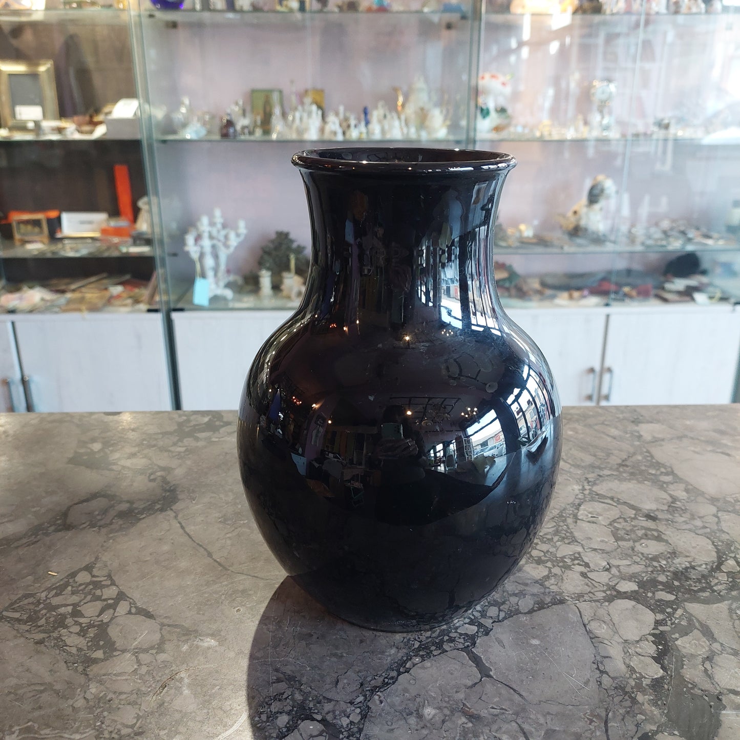 Vaso Portafiori Nero Ceramica Italica Ars Vintage