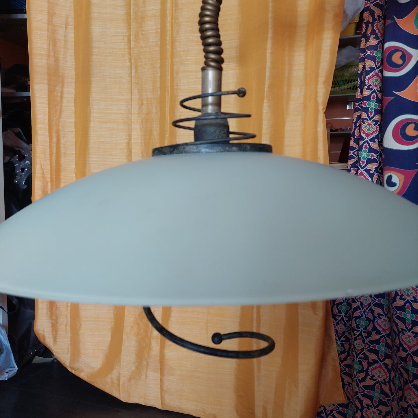 Lampadario* Disco Vetro 1/luce