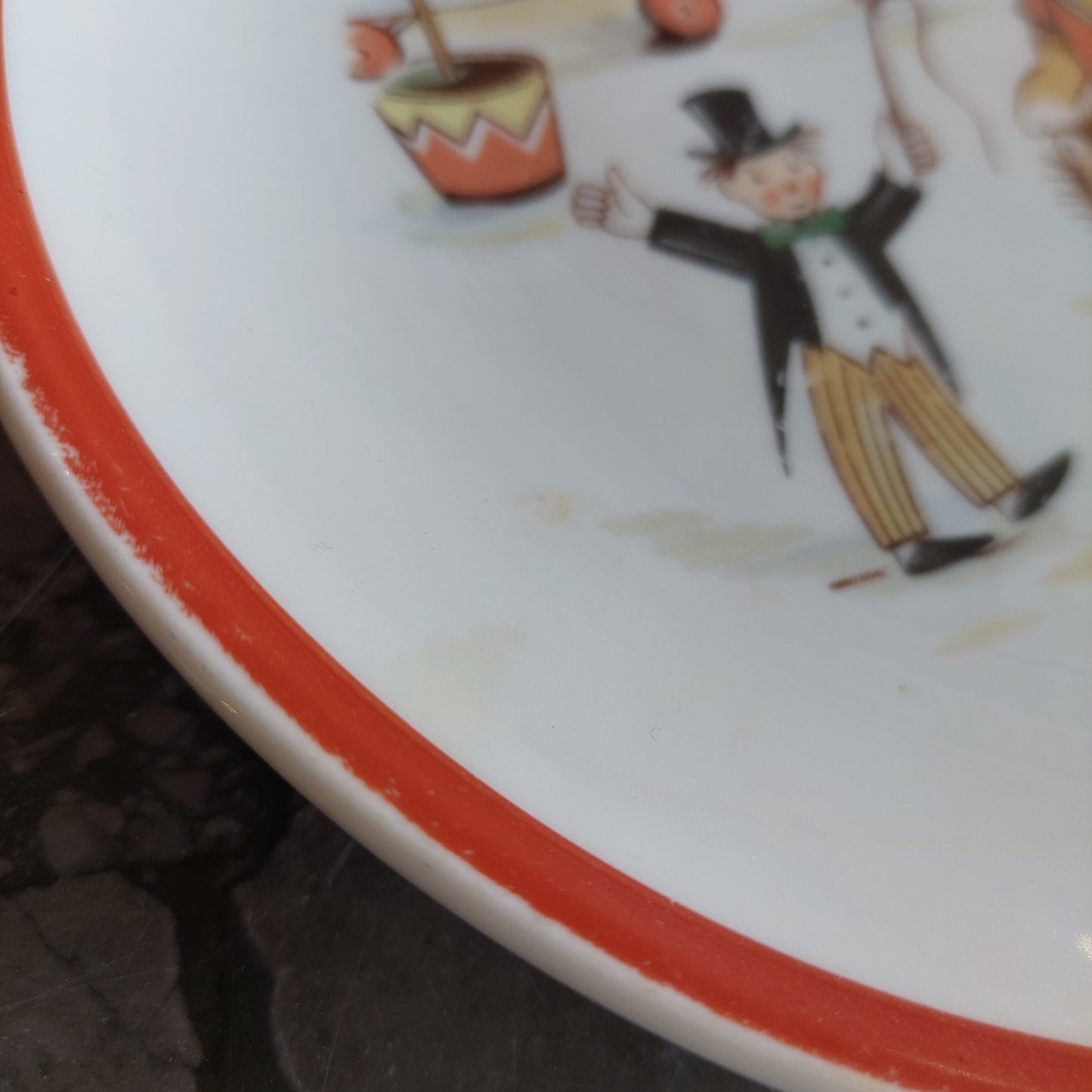 Piattino Da Collezione "circo" Porcellana Kahla Vintage