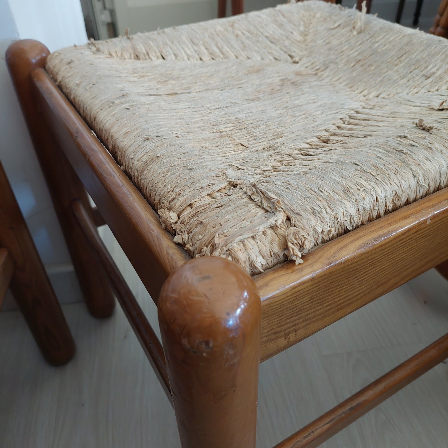Set/4 Sedie Legno/paglia*