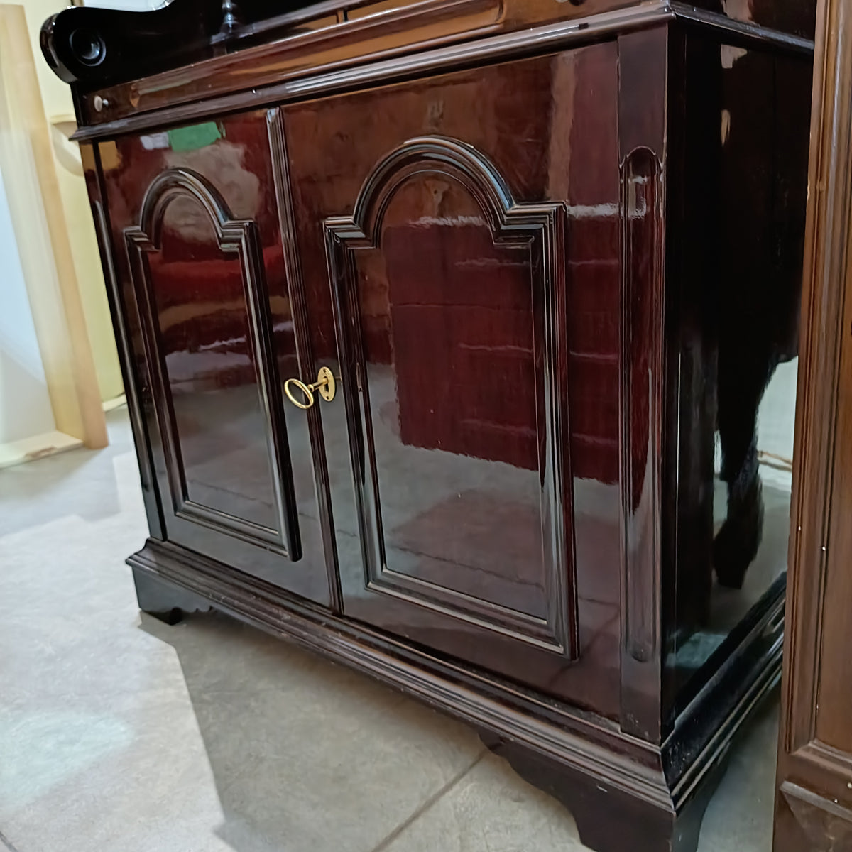 Vetrina Secretaire Trumeau Mogano 4/a 3/c Cm43x81x207