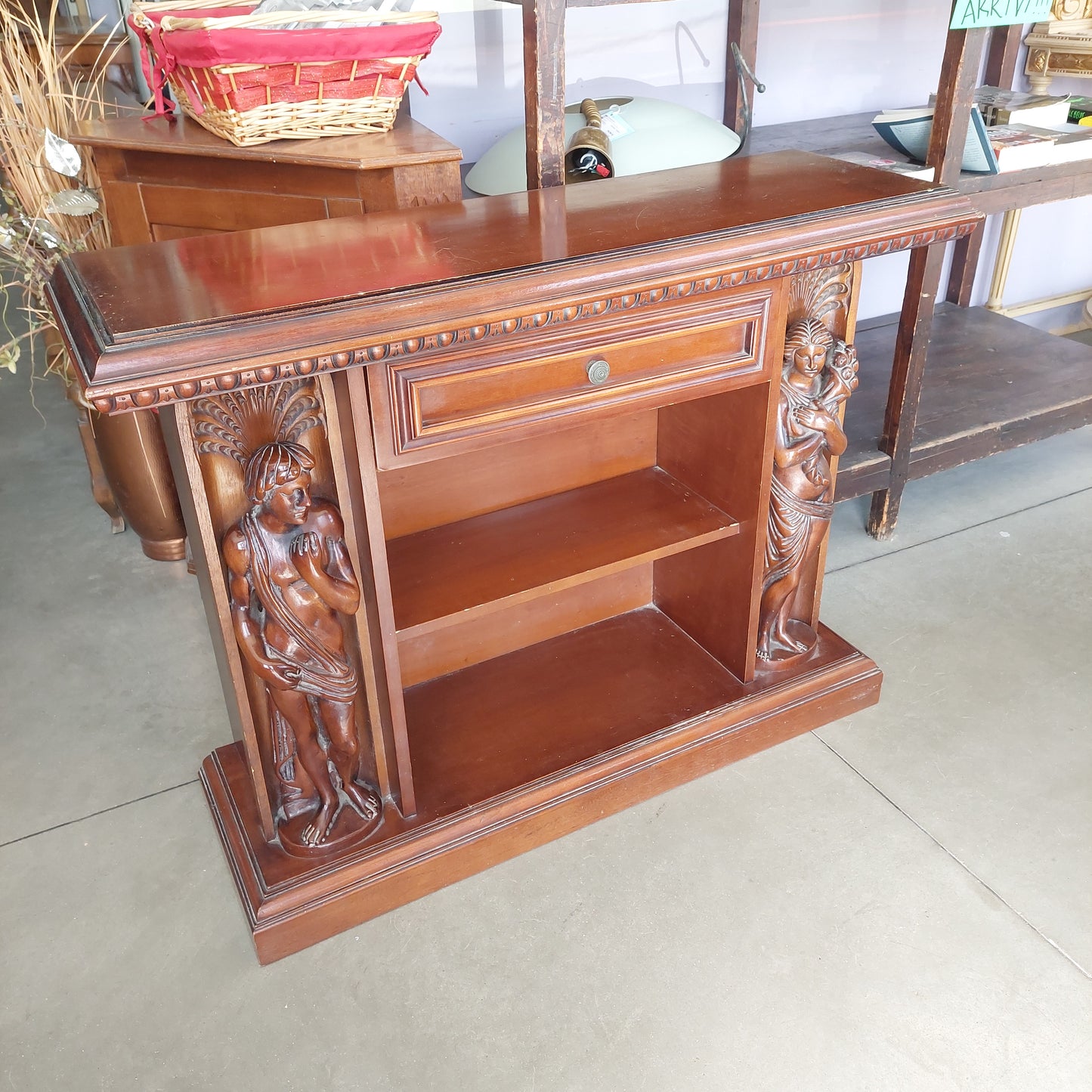 Entratina Legno 1/c Con Statue Cm112x35x85h