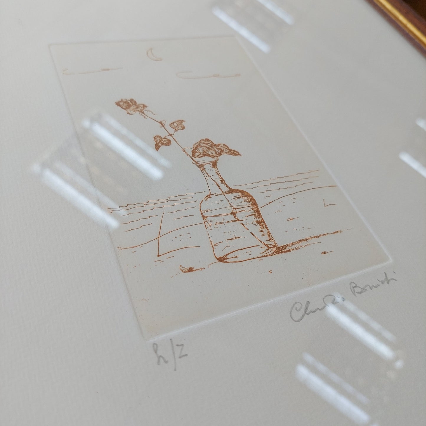 Quadro Litografia Natura Morta Firmato
