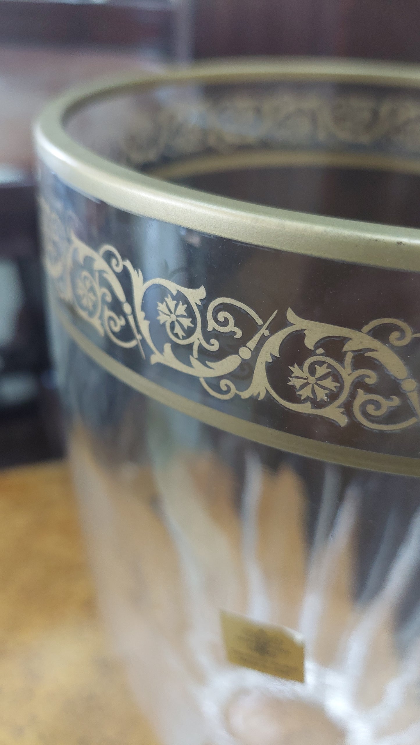Vaso Cristallo Imperatore Decoro Oro