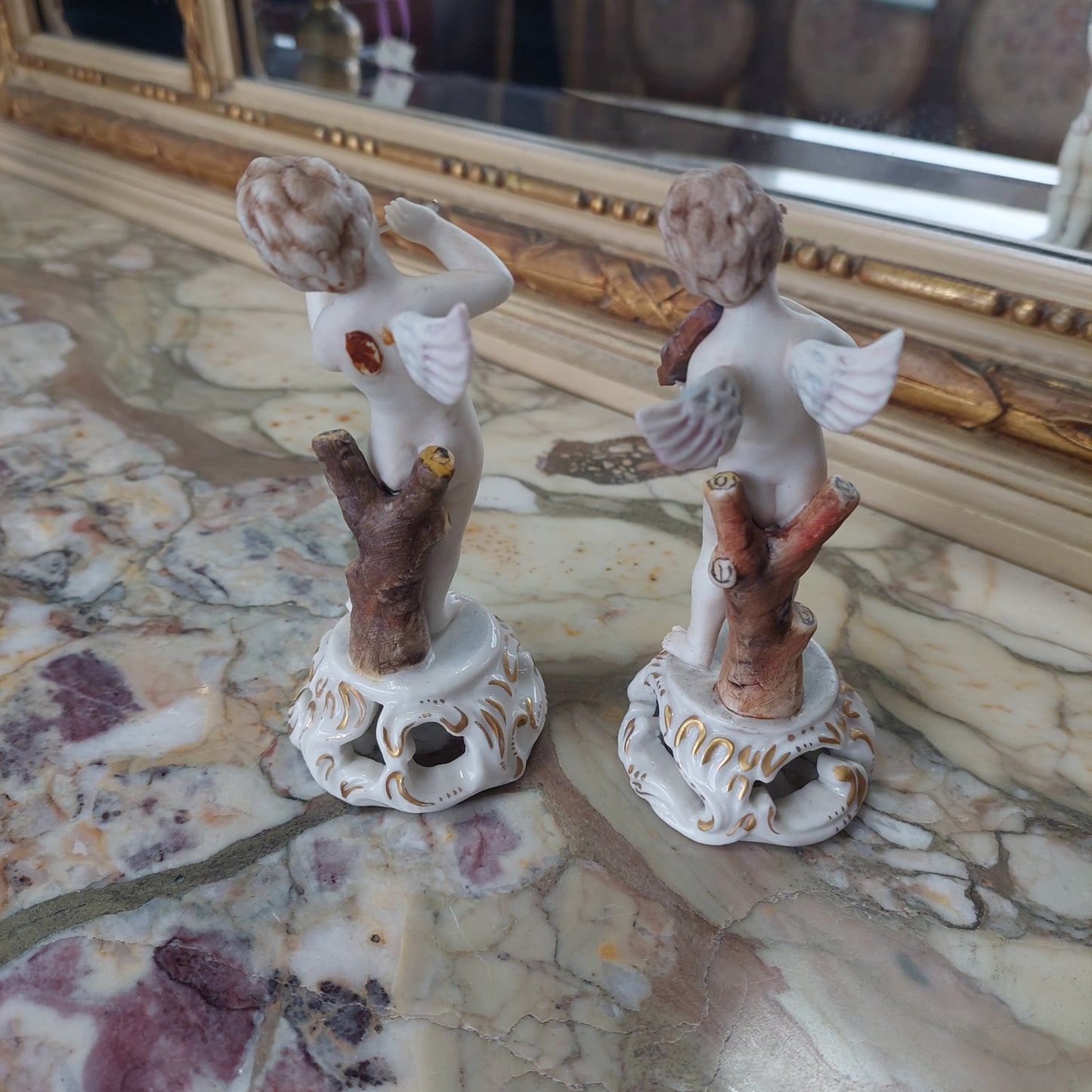 Coppia Statuine Puttini Porcellana* Capodimonte