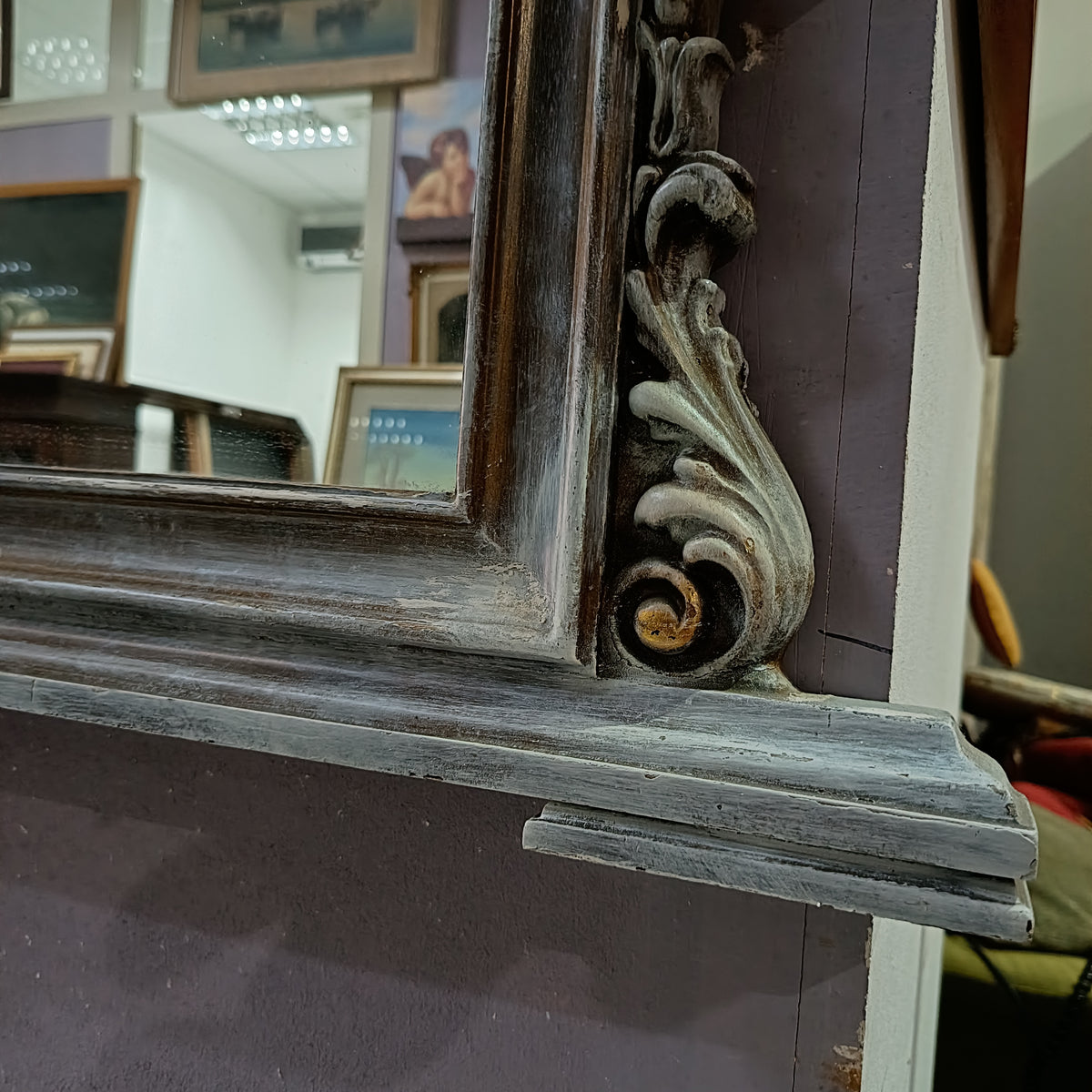 Specchio Legno Barocco Restyling Shabby Cm100x116