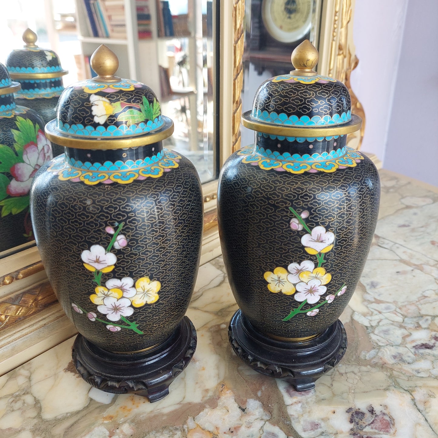 Coppia Potiche Cinesi Cloisonne