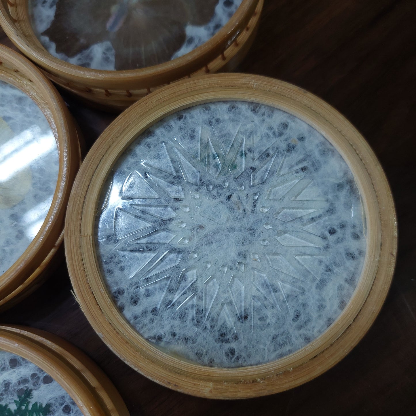 Set/5 Sottobicchieri Bambù Farfalle