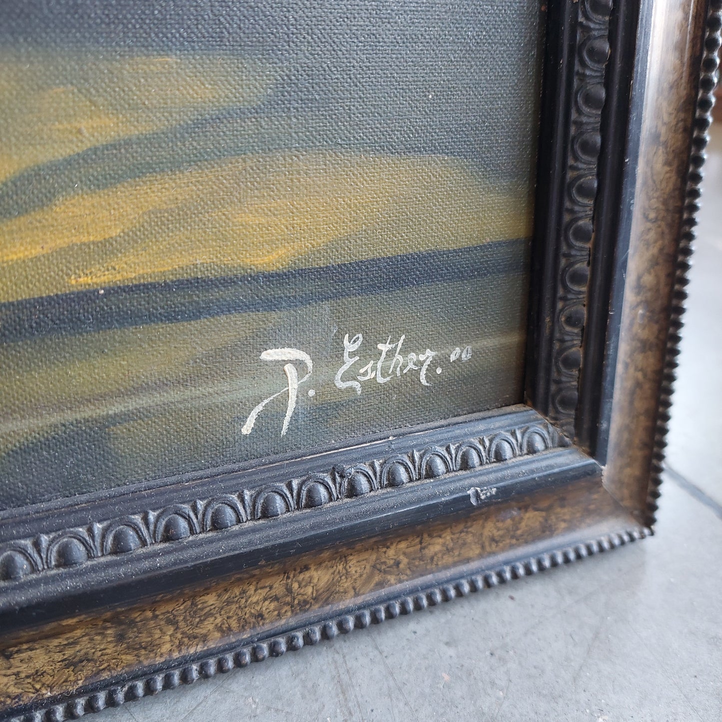 Quadro Olio Su Tela* Vaso Con Fiori Cornice Antica