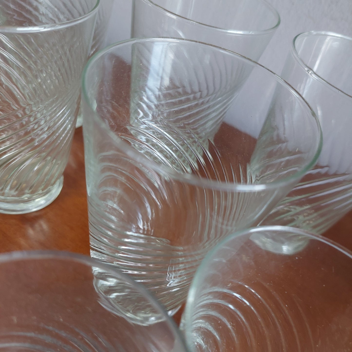 Set/6 Bicchieri + 4 Bicchierini Vetro Vintage