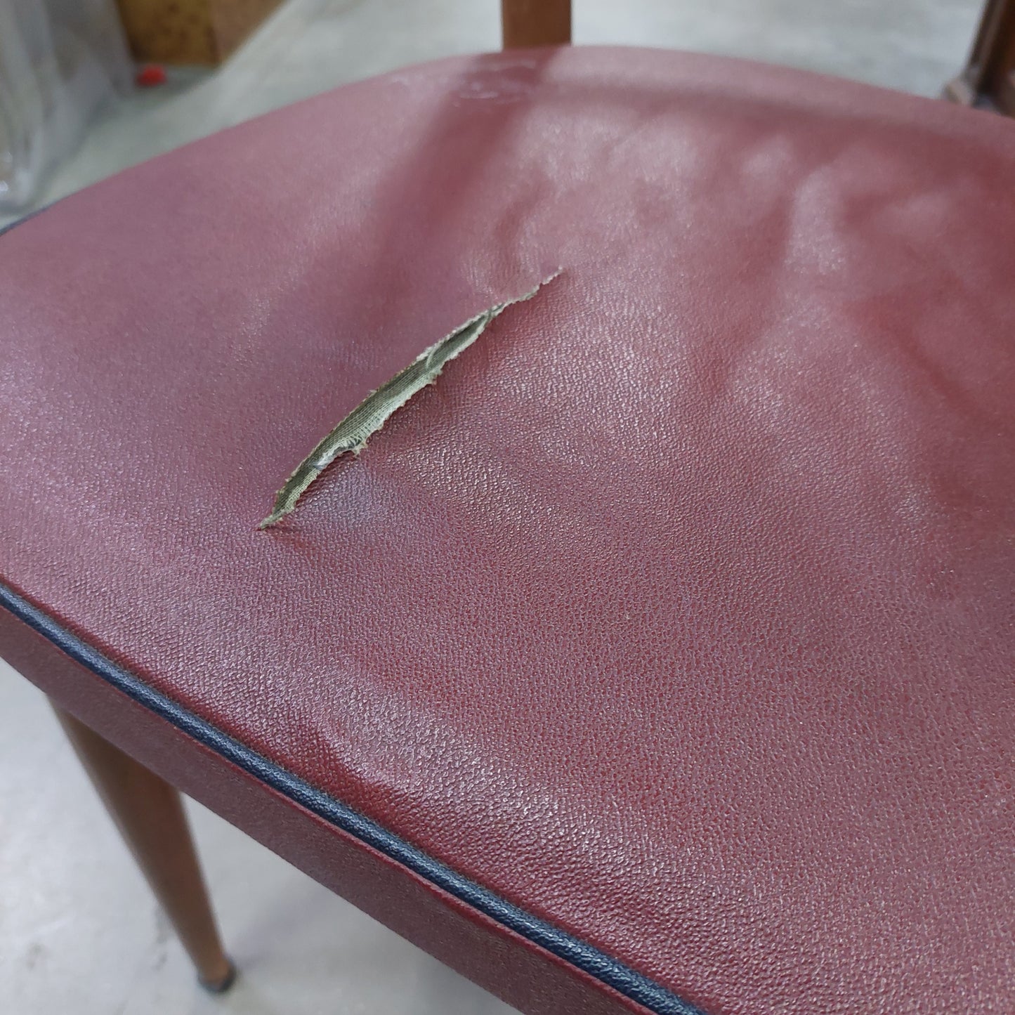 Sedia Legno*/sky Bordeaux Anni '60