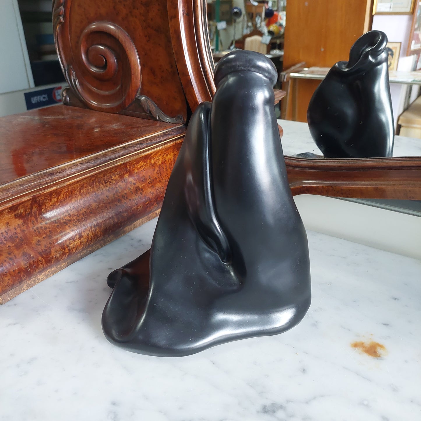 Scultura Astratta Ceramica Bassano Firmata A.mario 1982 H24