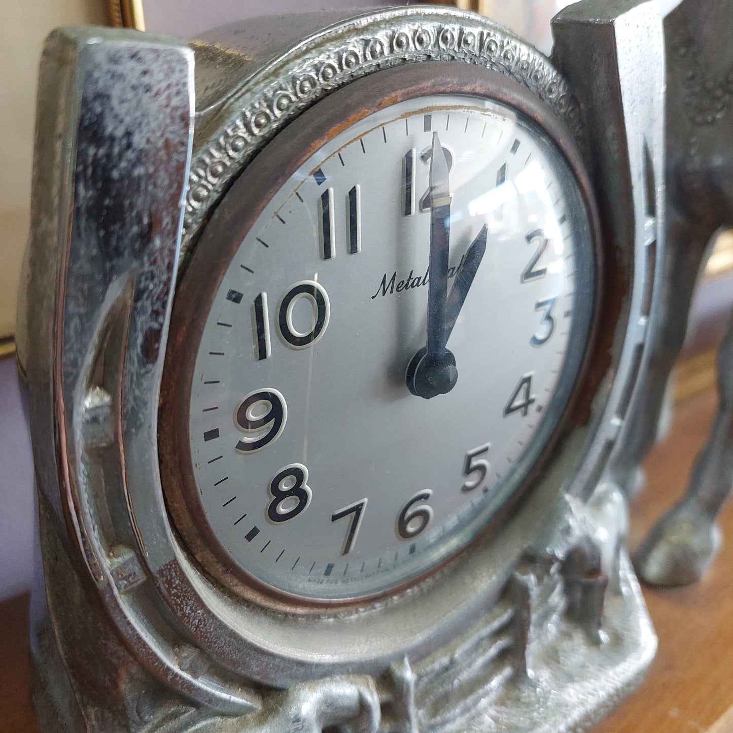 Orologio Da Tavola Cavallo Metalcraft Vintage