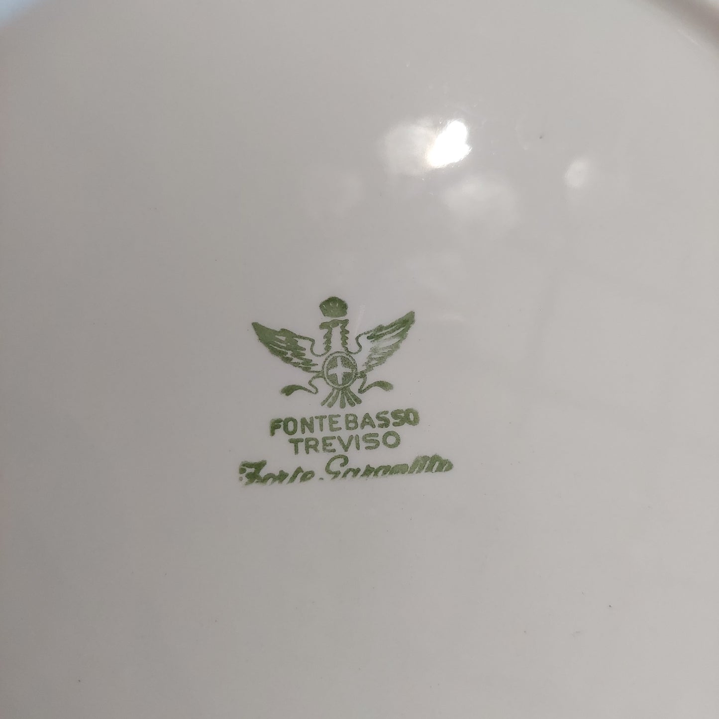 Piatto Porcellana Fontebasso Treviso Decoro Foglie