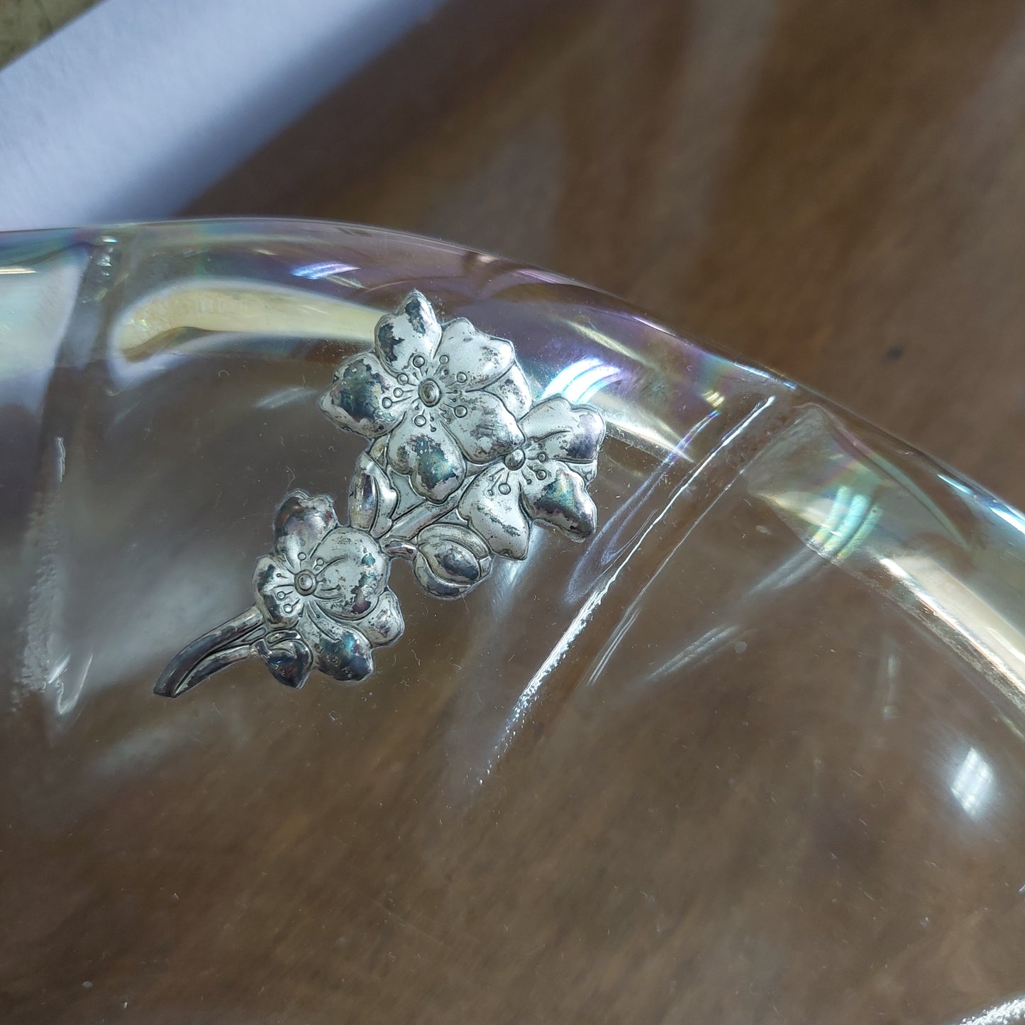 Alzatina Smerlata Vetro Di Murano Placchette Argento