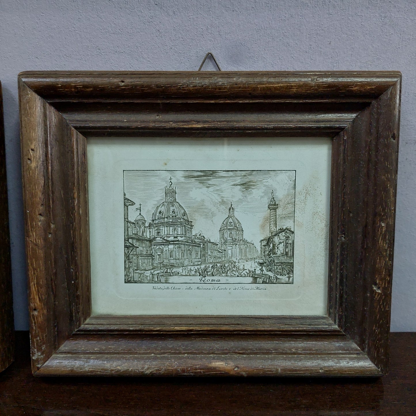 Q/litografia Roma Cornice Legno Cm20x16,5