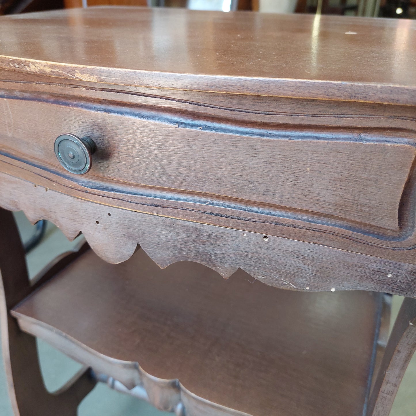 Tavolino Legno Intagliato 1/cassetto