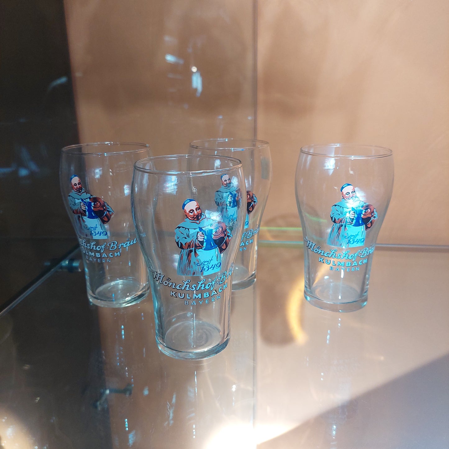 Set/4 Bicchieri Birra Birra Mönchshof Bräu Kulmbach