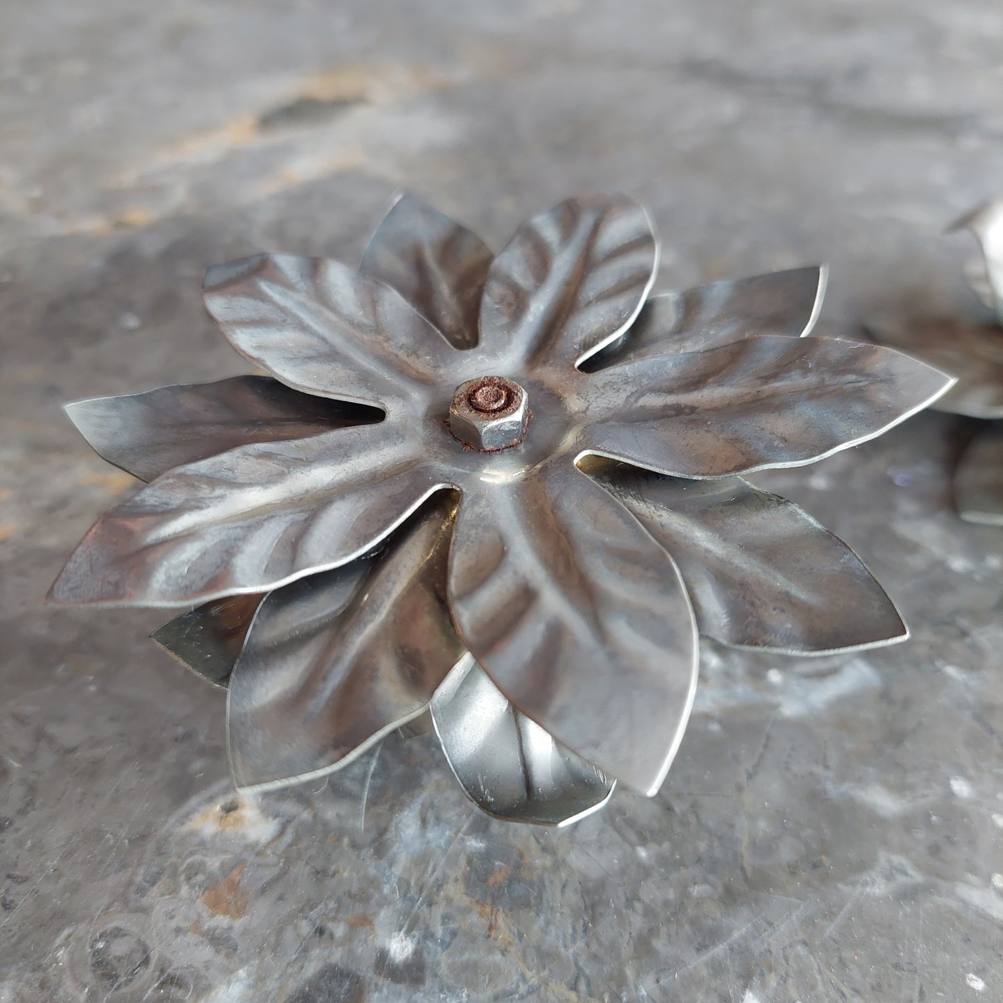 Coppia Portacandele Fiore Metallo