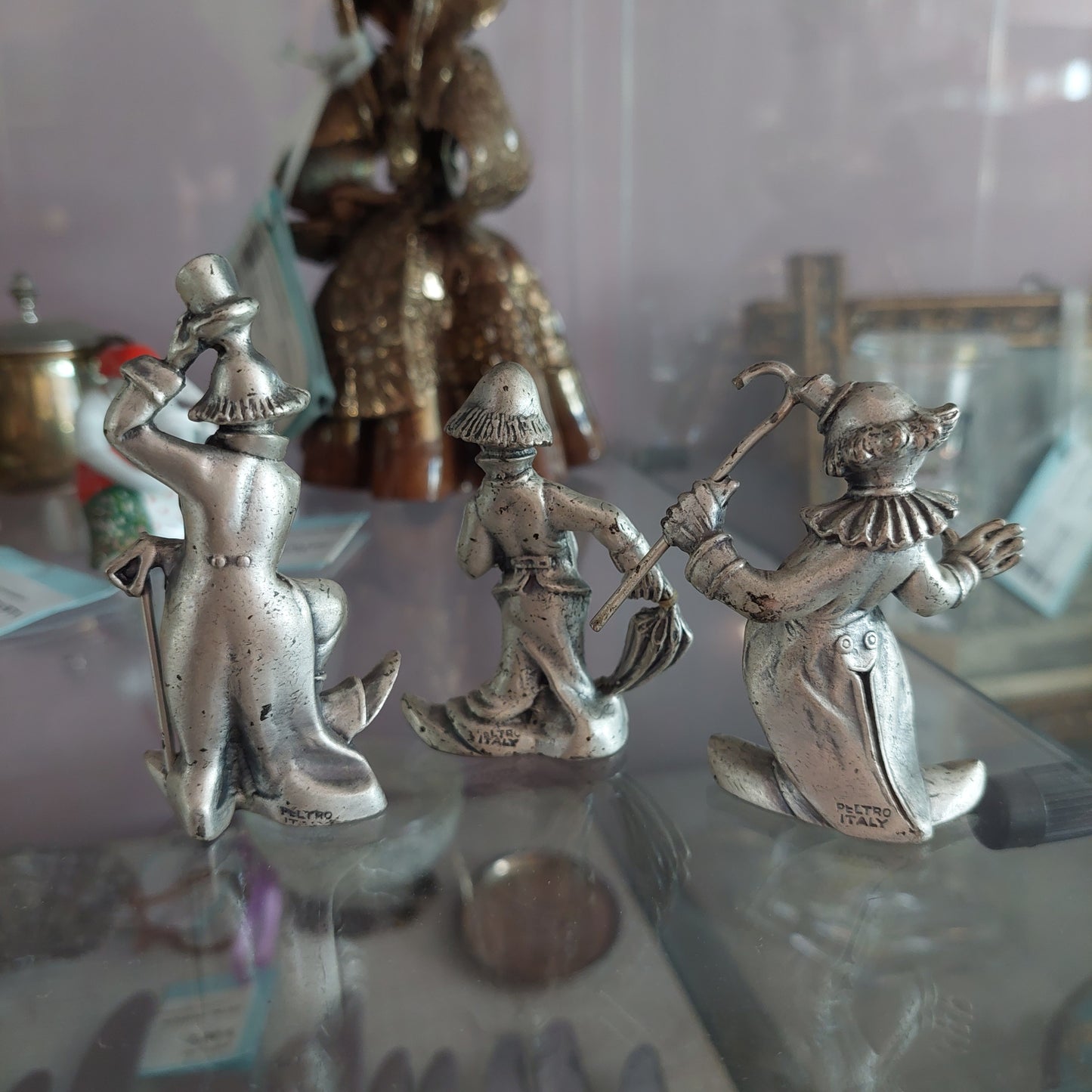 Set/3 Statuine Pagliacci Peltro H7