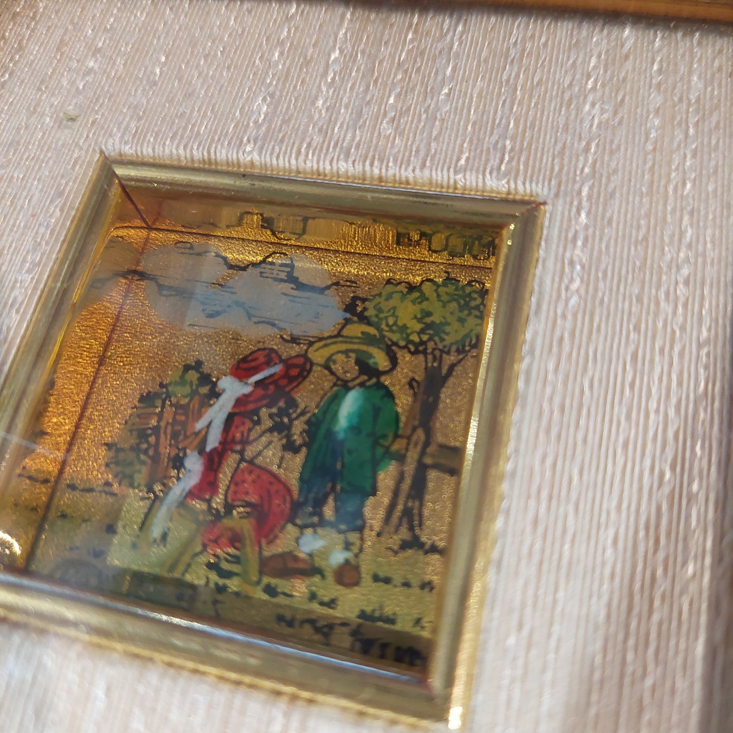 Quadro Foglia Oro Cm14x14
