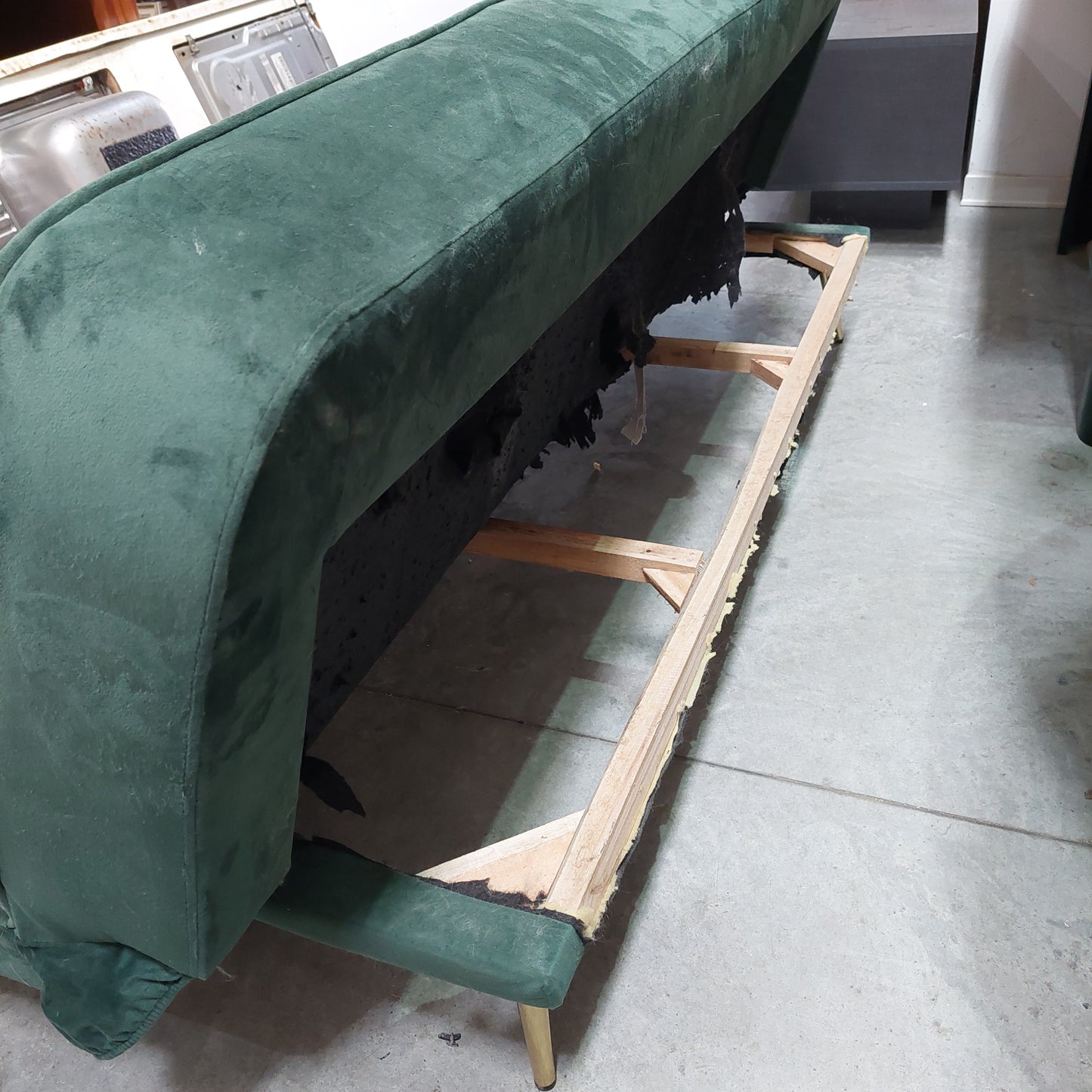 Divano Letto Clic Clac Velluto Verde Petrolio Cm180x102x80h