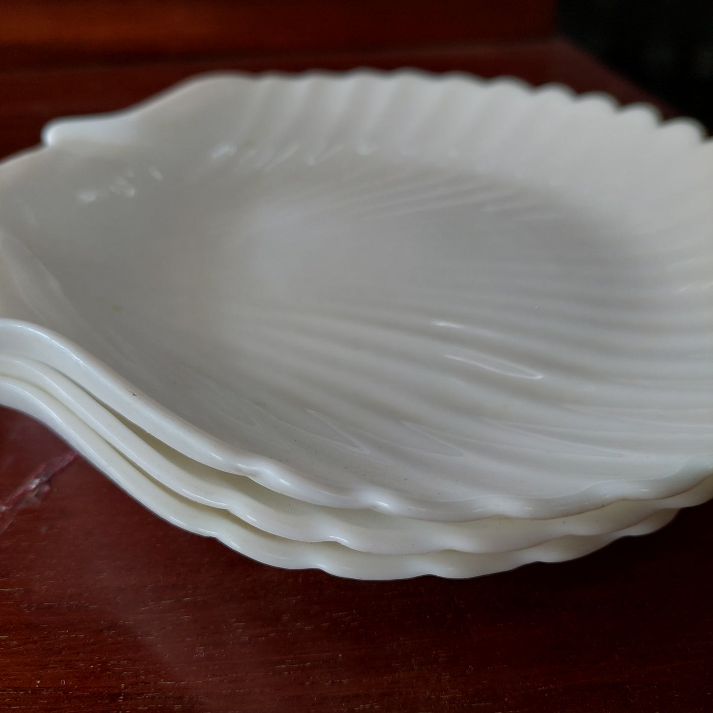 Set/3 Piatti Conchiglia Arcopal Bianco Vintage