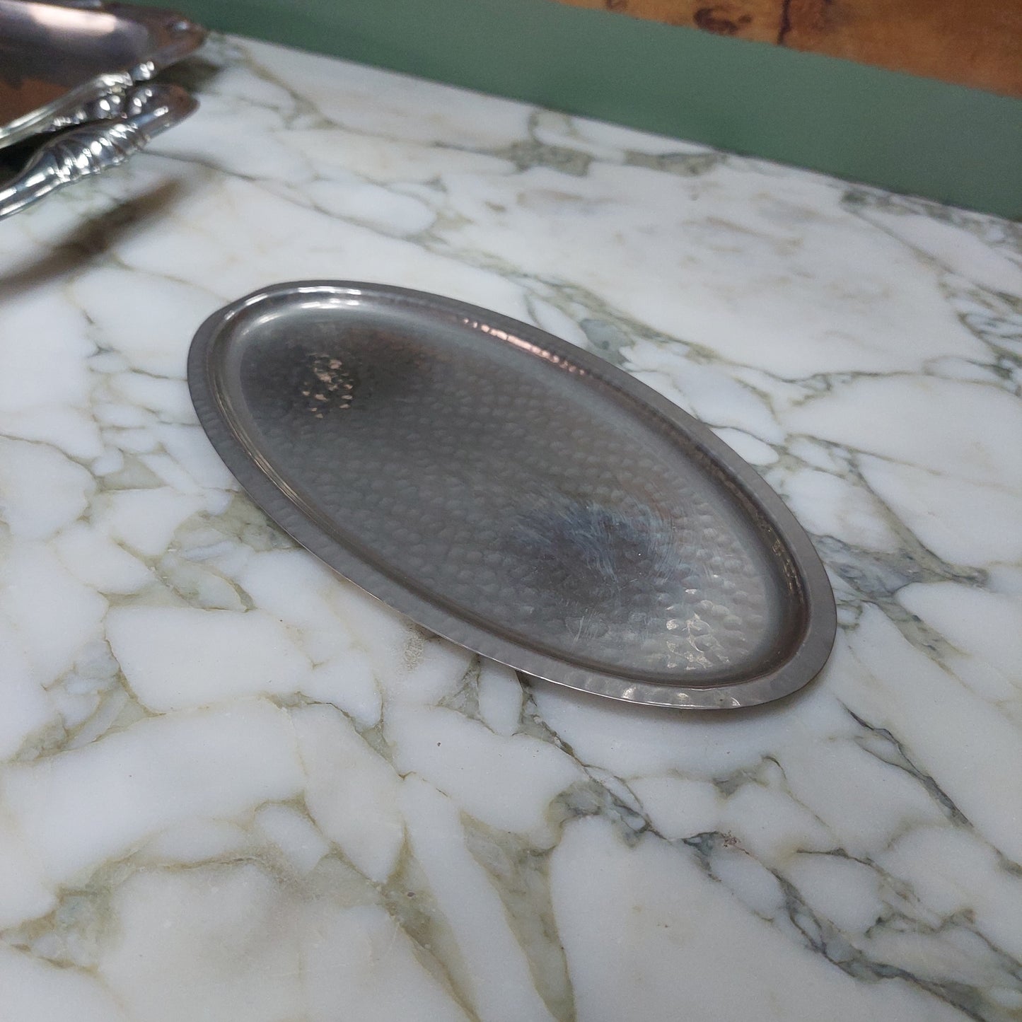 Mini Vassoietto Ovale Silver Plated Martellato