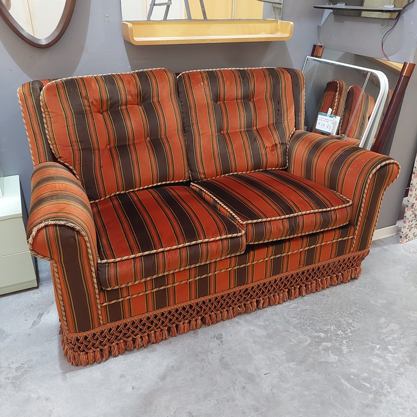 Divano 2 Posti In Velluto Cm160x95x90h