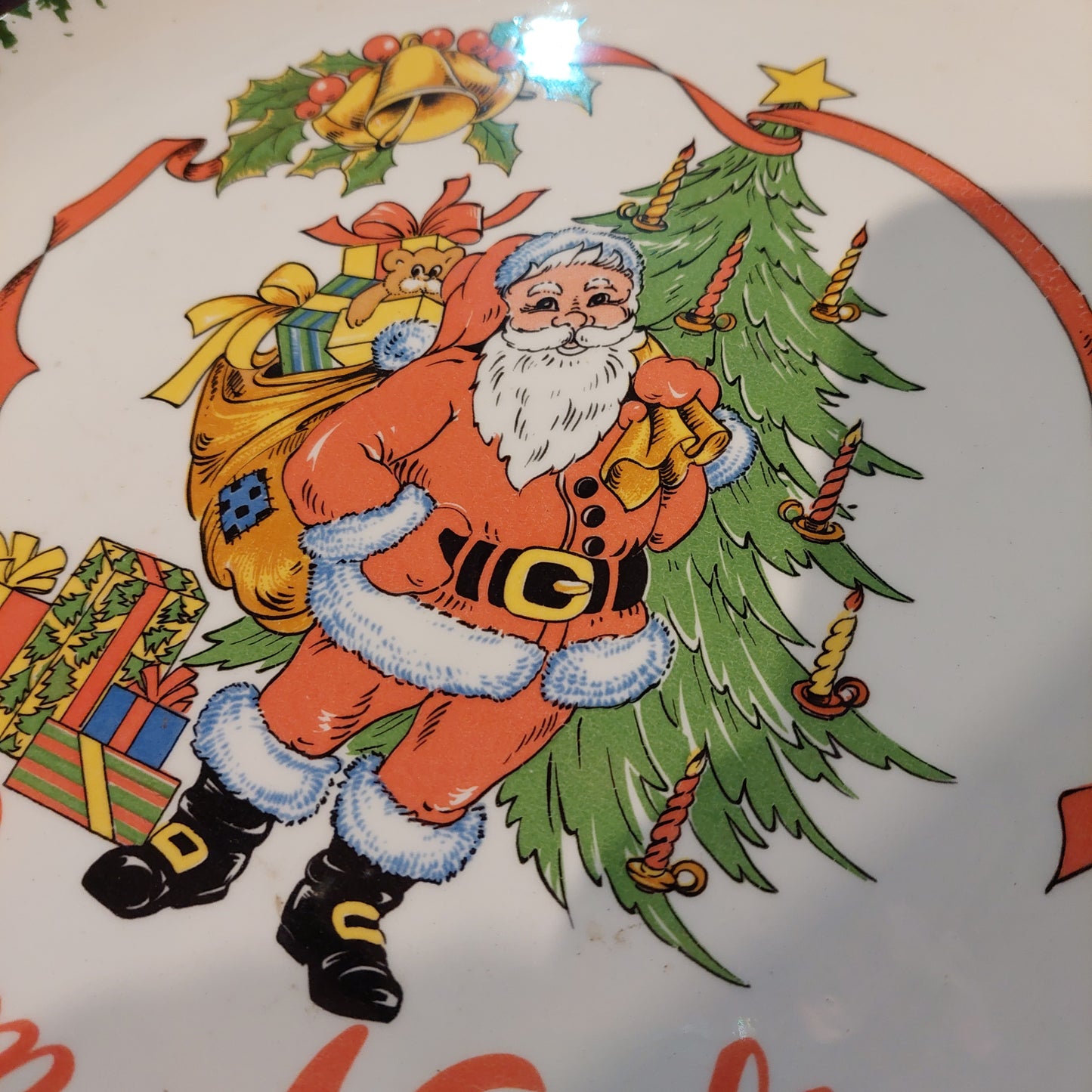Piatto Panettone Babbo Natale Ceramica D30